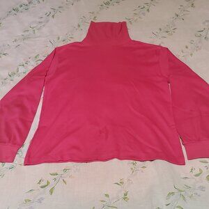 Gearing Up Turtle Neck Pullover, Large, Long Sleeve, Coral Red